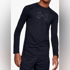Under Armour Boys' HeatGear Armour Long Sleeve T-Shirt black size Youth X-Small